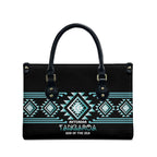 Aotearoa Atua Tangaroa Leather Bag Maori God Of The Sea Taniko Motifs