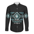 Aotearoa Atua Tangaroa Personalised Long Sleeve Button Shirt Maori God Of The Sea Taniko Motifs