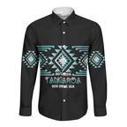 Aotearoa Atua Tangaroa Personalised Long Sleeve Button Shirt Maori God Of The Sea Taniko Motifs