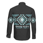Aotearoa Atua Tangaroa Personalised Long Sleeve Button Shirt Maori God Of The Sea Taniko Motifs