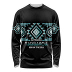 Aotearoa Atua Tangaroa Personalised Long Sleeve Shirt Maori God Of The Sea Taniko Motifs