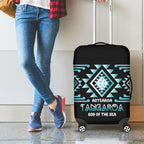 Aotearoa Atua Tangaroa Luggage Cover Maori God Of The Sea Taniko Motifs