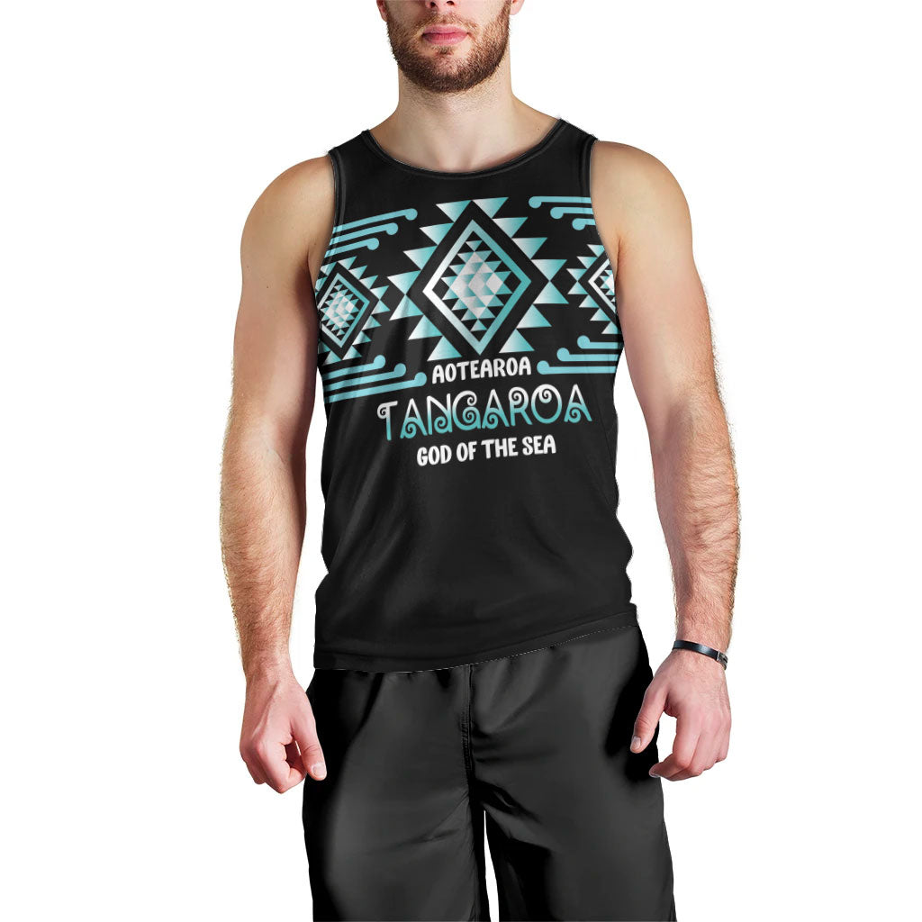 Aotearoa Atua Tangaroa Personalised Men Tank Top Maori God Of The Sea Taniko Motifs