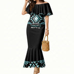 Aotearoa Atua Tangaroa Personalised Mermaid Dress Maori God Of The Sea Taniko Motifs