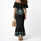 Aotearoa Atua Tangaroa Personalised Mermaid Dress Maori God Of The Sea Taniko Motifs