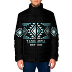 Aotearoa Atua Tangaroa Personalised Padded Jacket Maori God Of The Sea Taniko Motifs