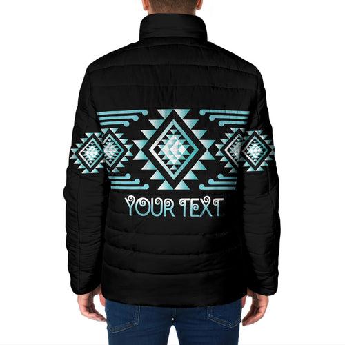 Aotearoa Atua Tangaroa Personalised Padded Jacket Maori God Of The Sea Taniko Motifs