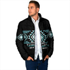 Aotearoa Atua Tangaroa Personalised Padded Jacket Maori God Of The Sea Taniko Motifs
