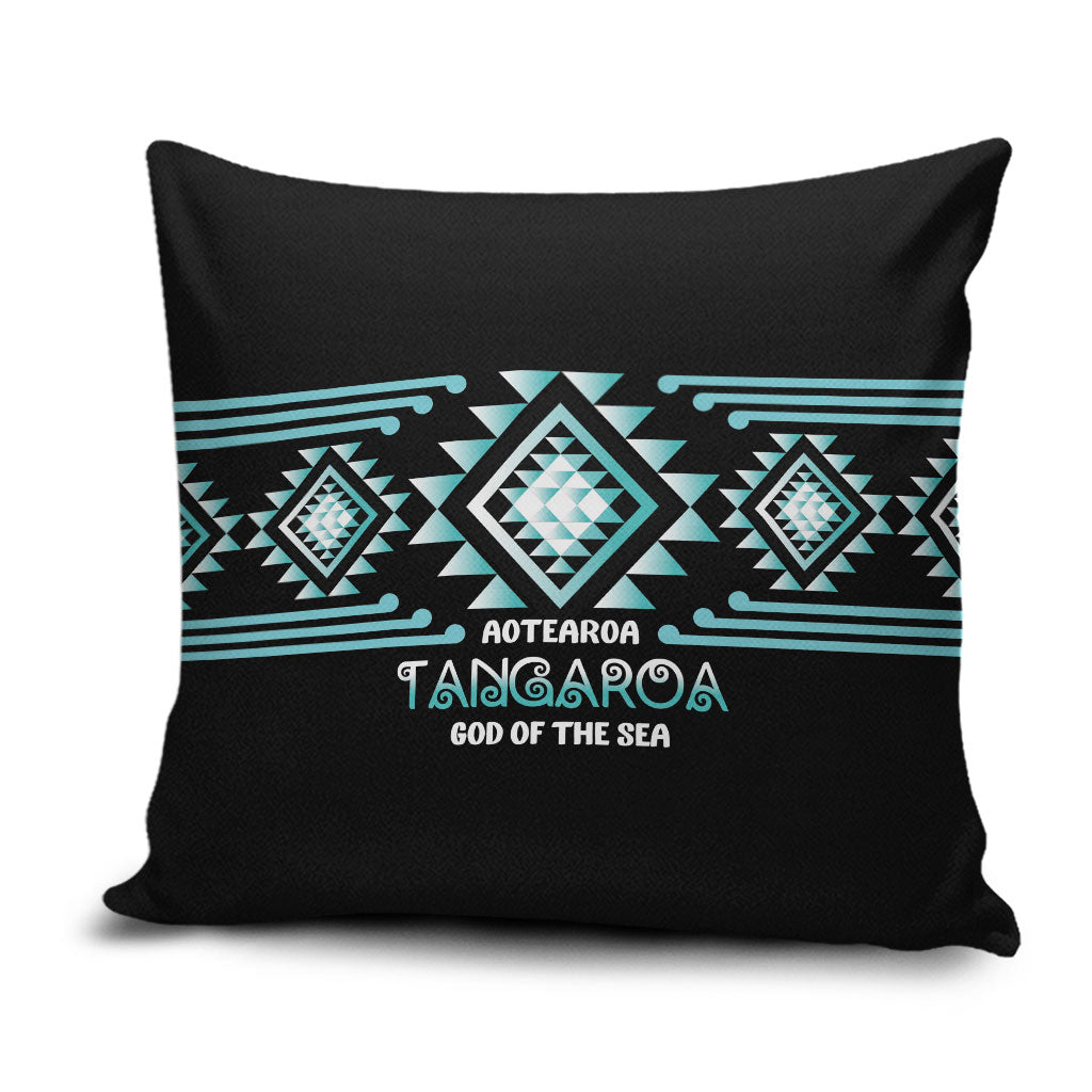 Aotearoa Atua Tangaroa Pillow Cover Maori God Of The Sea Taniko Motifs