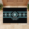 Aotearoa Atua Tangaroa Rubber Doormat Maori God Of The Sea Taniko Motifs