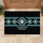 Aotearoa Atua Tangaroa Rubber Doormat Maori God Of The Sea Taniko Motifs