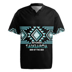 Aotearoa Atua Tangaroa Personalised Rugby Jersey Maori God Of The Sea Taniko Motifs