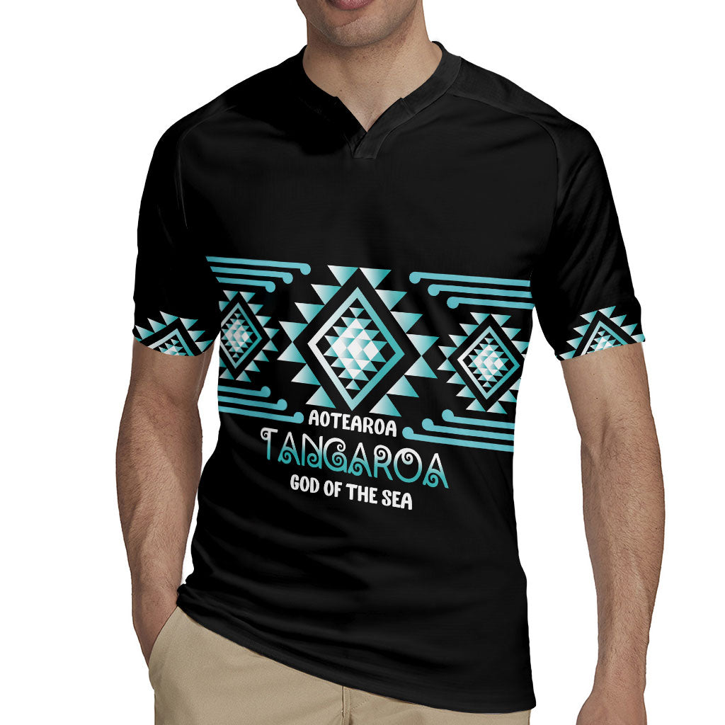 Aotearoa Atua Tangaroa Personalised Rugby Jersey Maori God Of The Sea Taniko Motifs