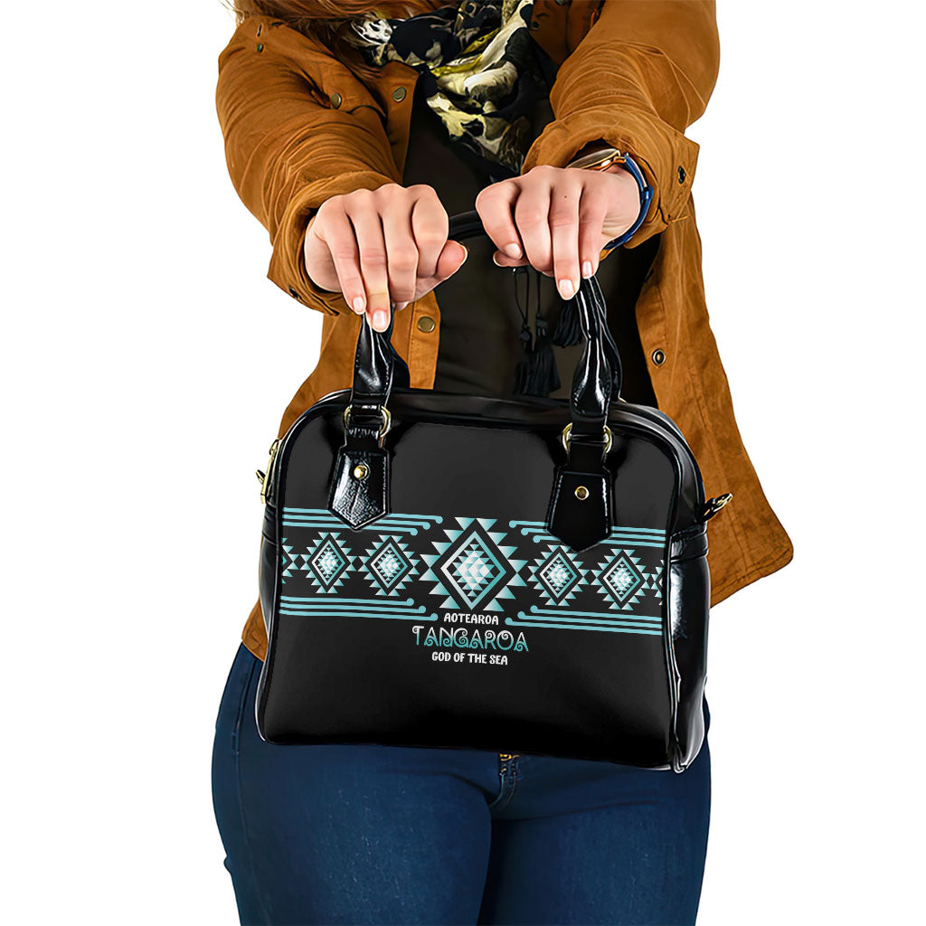 Aotearoa Atua Tangaroa Shoulder Handbag Maori God Of The Sea Taniko Motifs