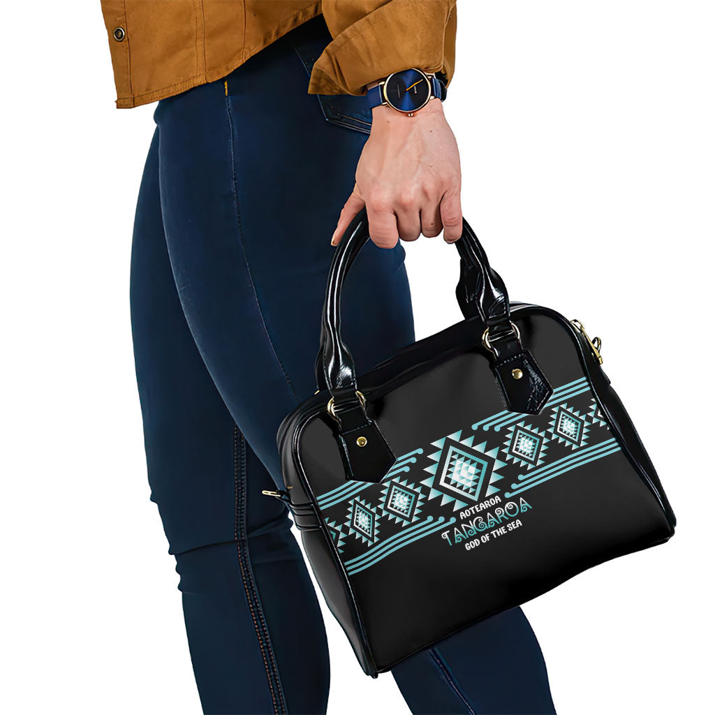 Aotearoa Atua Tangaroa Shoulder Handbag Maori God Of The Sea Taniko Motifs
