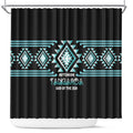 Aotearoa Atua Tangaroa Shower Curtain Maori God Of The Sea Taniko Motifs