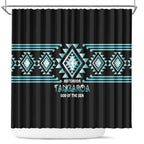 Aotearoa Atua Tangaroa Shower Curtain Maori God Of The Sea Taniko Motifs