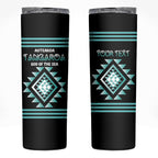 Aotearoa Atua Tangaroa Personalised Skinny Tumbler Maori God Of The Sea Taniko Motifs