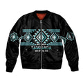 Aotearoa Atua Tangaroa Personalised Sleeve Zip Bomber Jacket Maori God Of The Sea Taniko Motifs