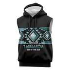 Aotearoa Atua Tangaroa Personalised Sleeveless Hoodie Maori God Of The Sea Taniko Motifs