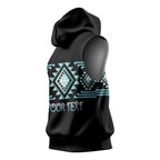 Aotearoa Atua Tangaroa Personalised Sleeveless Hoodie Maori God Of The Sea Taniko Motifs