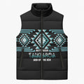 Aotearoa Atua Tangaroa Personalised Sleeveless Puffer Jacket Maori God Of The Sea Taniko Motifs