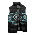 Aotearoa Atua Tangaroa Personalised Sleeveless Puffer Jacket Maori God Of The Sea Taniko Motifs
