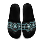 Aotearoa Atua Tangaroa Slide Sandals Maori God Of The Sea Taniko Motifs