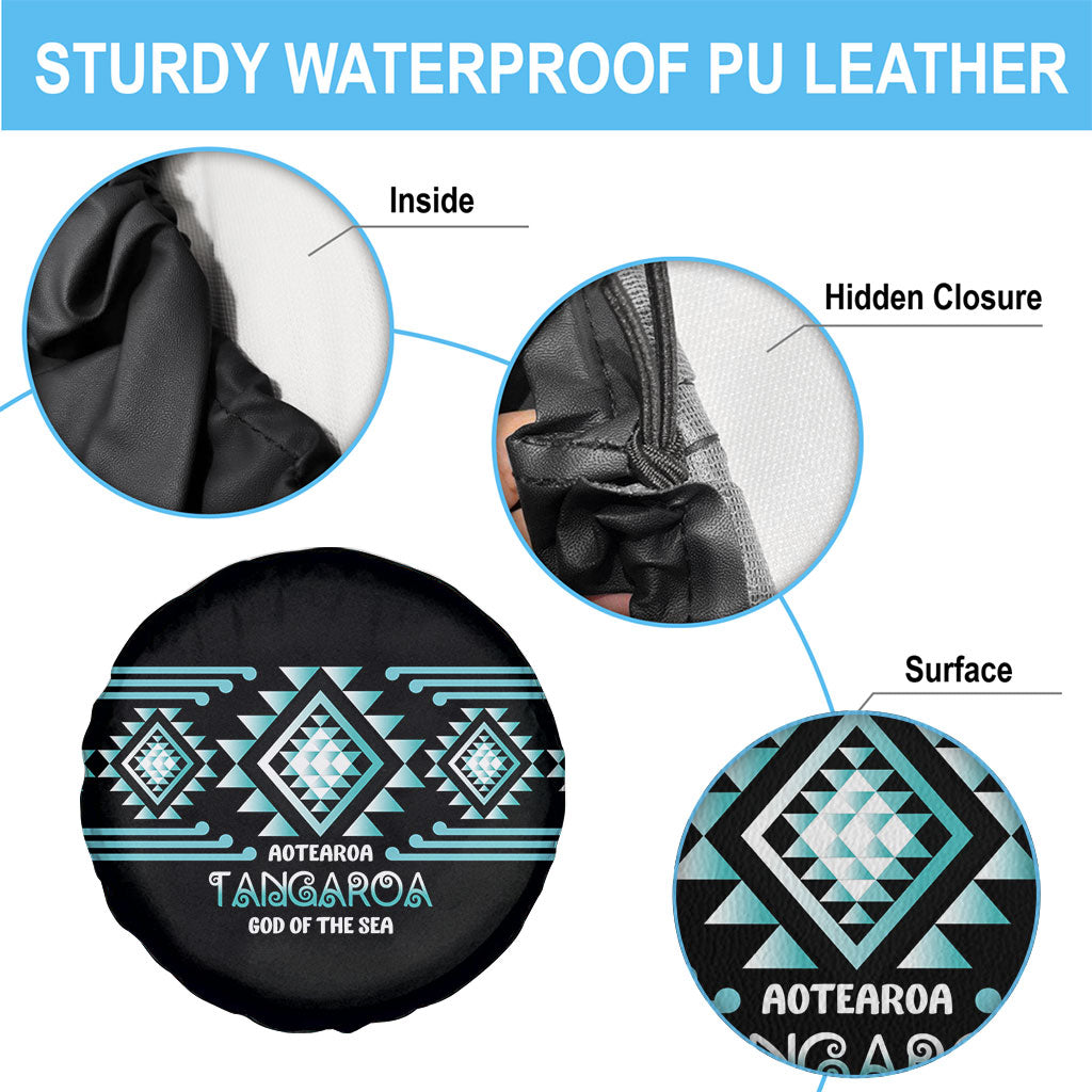 Aotearoa Atua Tangaroa Spare Tire Cover Maori God Of The Sea Taniko Motifs