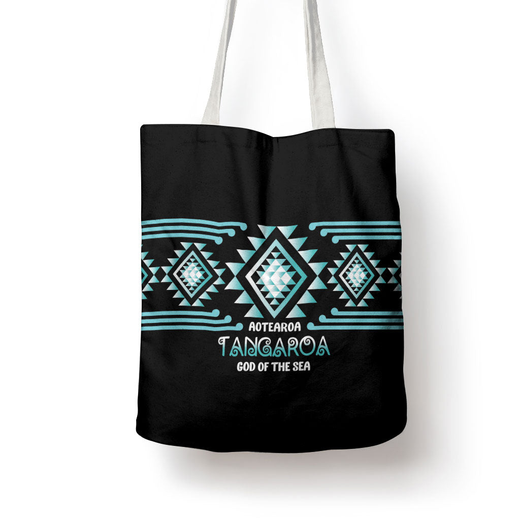 Aotearoa Atua Tangaroa Tote Bag Maori God Of The Sea Taniko Motifs