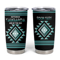 Aotearoa Atua Tangaroa Personalised Tumbler Cup Maori God Of The Sea Taniko Motifs