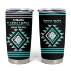 Aotearoa Atua Tangaroa Personalised Tumbler Cup Maori God Of The Sea Taniko Motifs