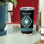 Aotearoa Atua Tangaroa Personalised Tumbler Cup Maori God Of The Sea Taniko Motifs
