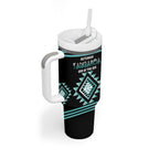 Aotearoa Atua Tangaroa Personalised Tumbler With Handle Maori God Of The Sea Taniko Motifs