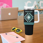 Aotearoa Atua Tangaroa Personalised Tumbler With Handle Maori God Of The Sea Taniko Motifs