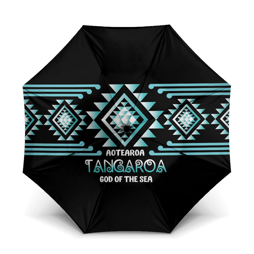 Aotearoa Atua Tangaroa Umbrella Maori God Of The Sea Taniko Motifs