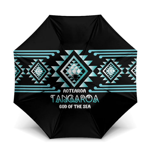 Aotearoa Atua Tangaroa Umbrella Maori God Of The Sea Taniko Motifs