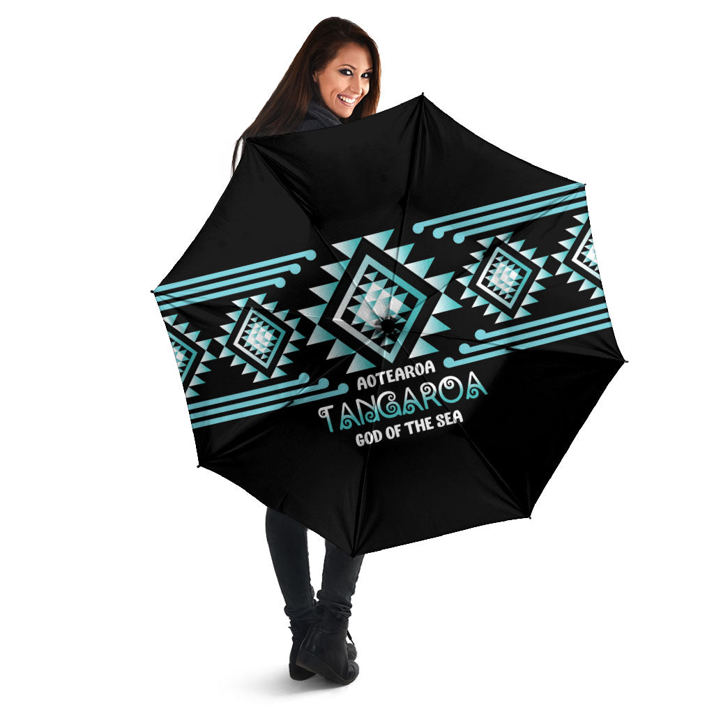Aotearoa Atua Tangaroa Umbrella Maori God Of The Sea Taniko Motifs