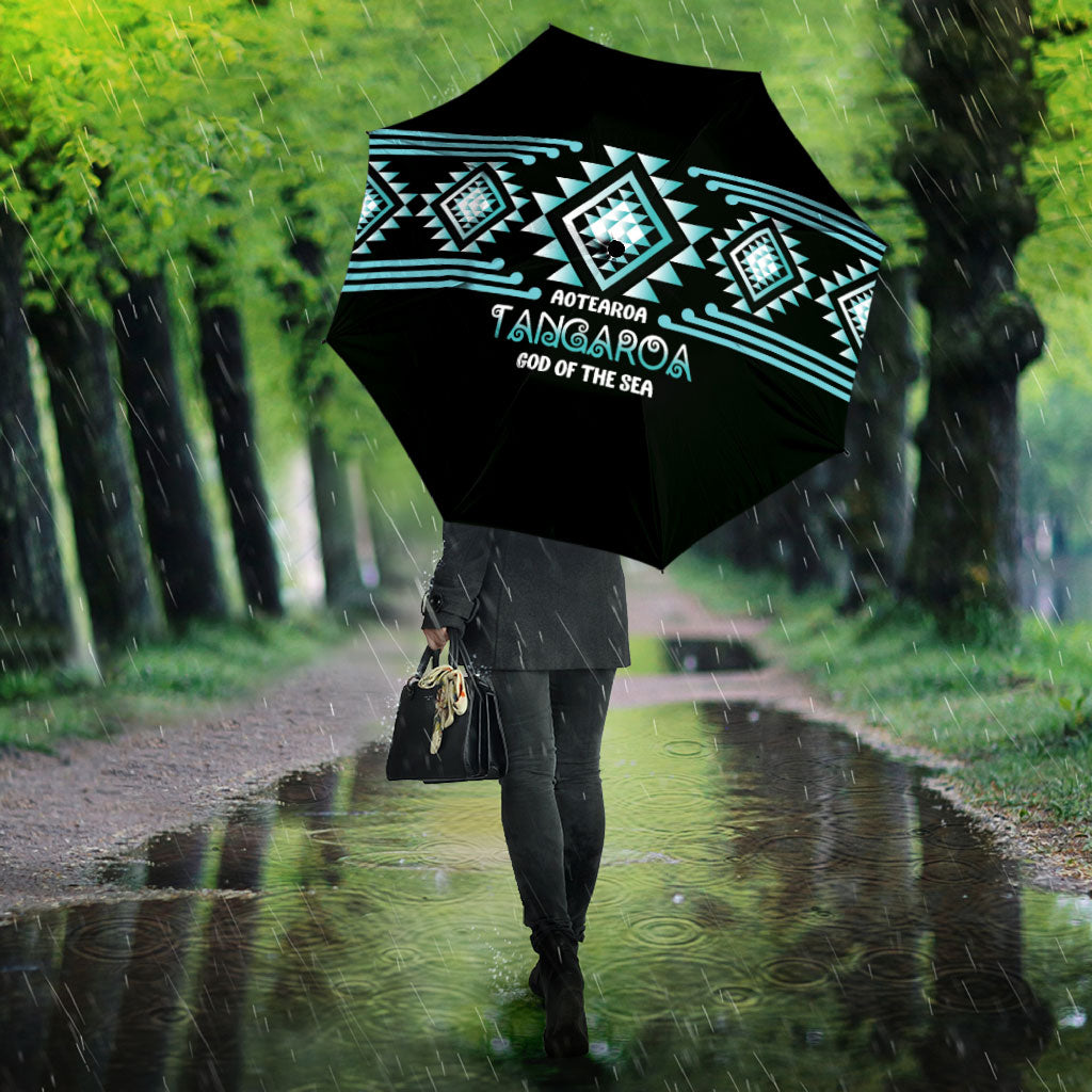 Aotearoa Atua Tangaroa Umbrella Maori God Of The Sea Taniko Motifs