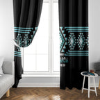 Aotearoa Atua Tangaroa Window Curtain Maori God Of The Sea Taniko Motifs