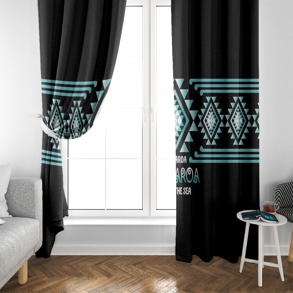 Aotearoa Atua Tangaroa Window Curtain Maori God Of The Sea Taniko Motifs