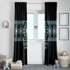 Aotearoa Atua Tangaroa Window Curtain Maori God Of The Sea Taniko Motifs