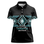 Aotearoa Atua Tangaroa Personalised Women Polo Shirt Maori God Of The Sea Taniko Motifs