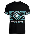 Aotearoa Atua Tangaroa Personalised Women V-Neck T-Shirt Maori God Of The Sea Taniko Motifs