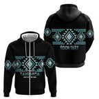 Aotearoa Atua Tangaroa Personalised Zip Hoodie Maori God Of The Sea Taniko Motifs