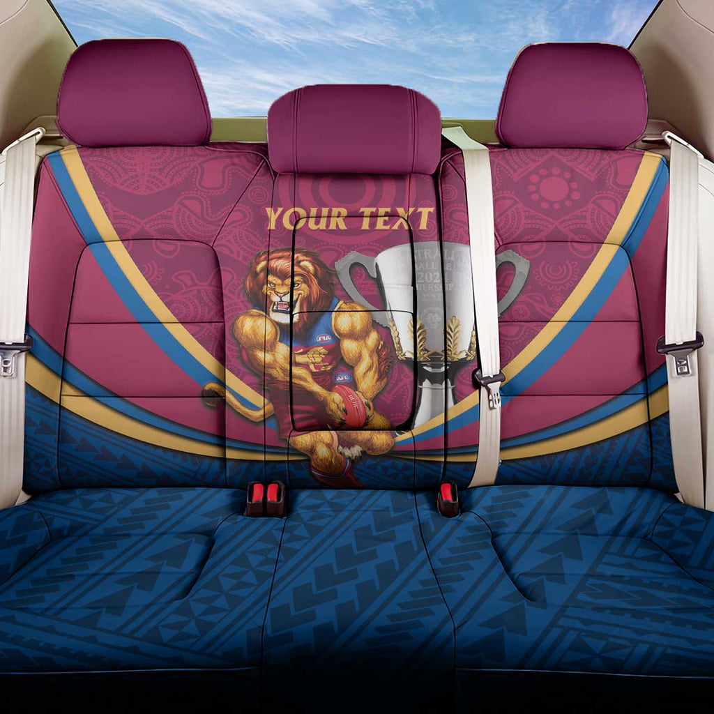 Personalised AFL Brisbane Lions Back Car Seat Cover 2024 We Are The Champions - Trophy Style
