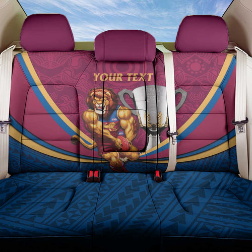 Personalised AFL Brisbane Lions Back Car Seat Cover 2024 We Are The Champions - Trophy Style