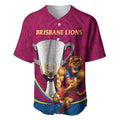 Personalised AFL Brisbane Lions Baseball Jersey 2024 We Are The Champions - Trophy Style