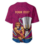 Personalised AFL Brisbane Lions Baseball Jersey 2024 We Are The Champions - Trophy Style