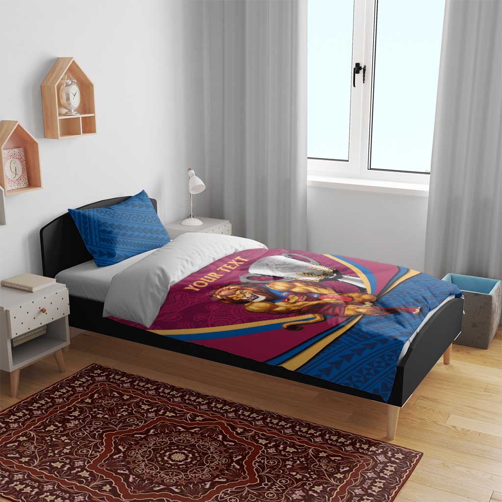Personalised AFL Brisbane Lions Bedding Set 2024 We Are The Champions - Trophy Style